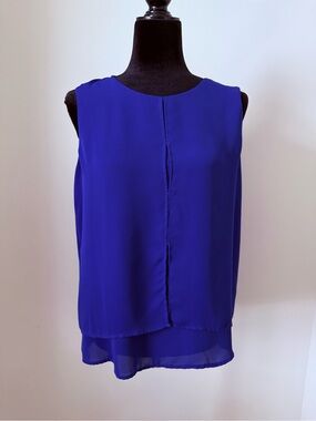 Laundry Women's Sleeveless Layered Shell Top - Cobalt Blue - Size 8